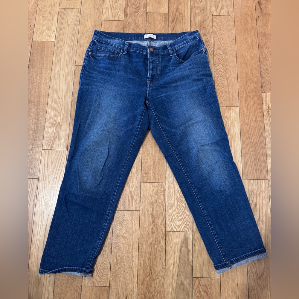 LOFT Women's Dark Blue Boyfriend Jeans